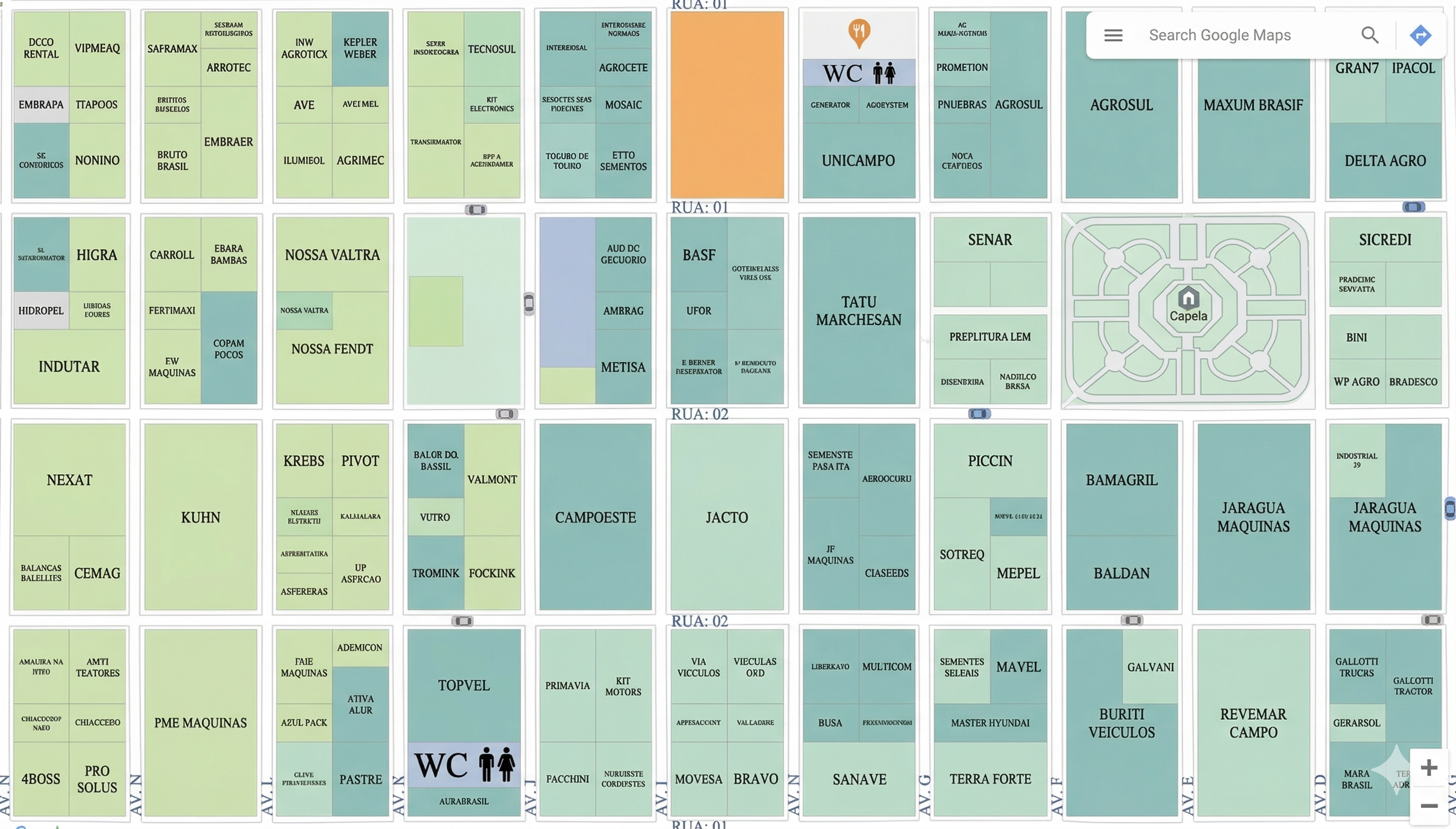 Mapa oficial da Bahia Farm Show
