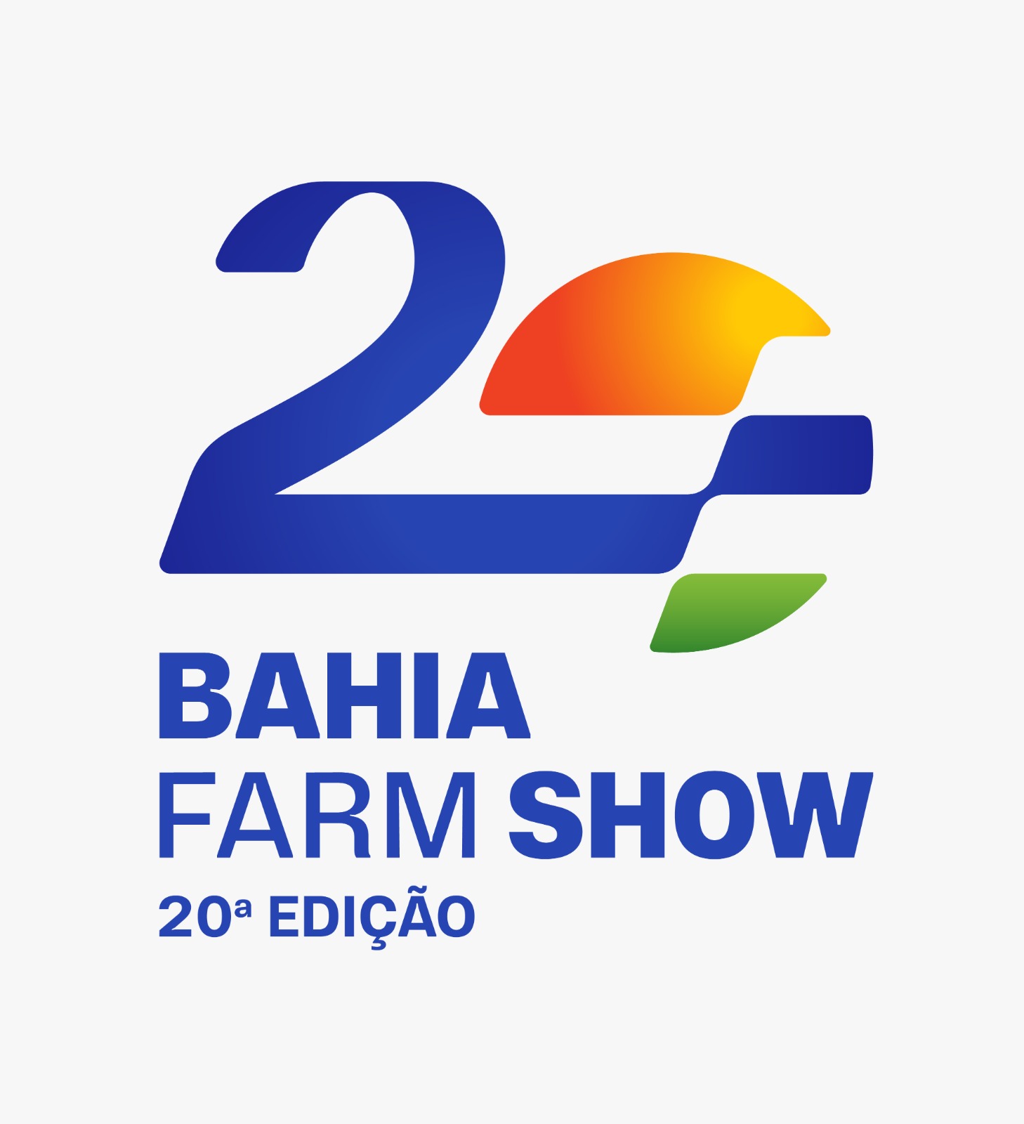 Logo oficial comemorativa dos 20 anos da Bahia Farm Show